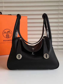 Hermes original top togo leather large lindy 34 bag H034 black&rose red