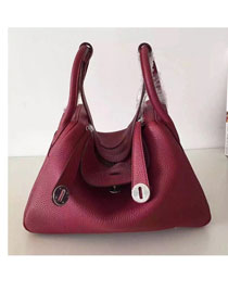 Hermes original top togo leather large lindy 34 bag H034 bordeaux