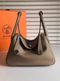 Hermes original top togo leather large lindy 34 bag H034 etoupe grey