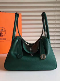 Hermes original top togo leather large lindy 34 bag H034 vert fonce