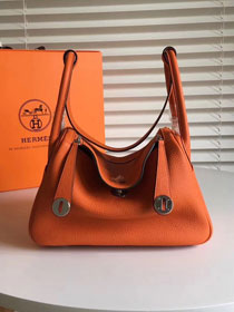 Hermes original top togo leather large lindy 34 bag H034 orange