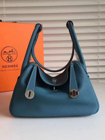 Hermes original top togo leather large lindy 34 bag H034 royal blue