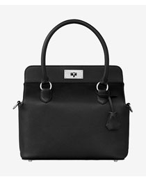 Hermes original togo leather toolbox handbag T31 black