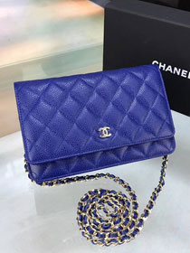 CC original caviar leather woc chain bag 33814 blue