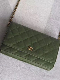 CC original caviar leather woc chain bag 33814 olive