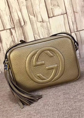 GG original calfskin leather shoulder bag 308364 gold