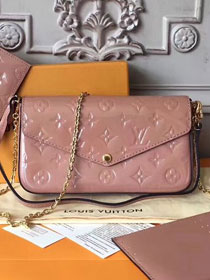 2018 louis vuitton original monogram vernis pochette felicie M61469 nude