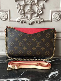 Louis vuitton original monogram pallas clutch M44058 red