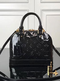 Louis vuitton original monogram vernis leather alma BB M50415 black