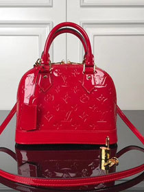 Louis vuitton original monogram vernis leather alma BB M91678 red