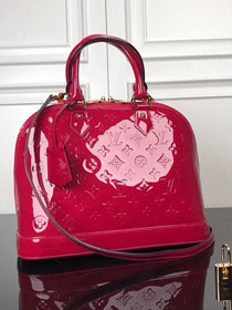 Louis vuitton original monogram vernis leather alma pm M90169 rose red