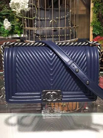 CC original calfskin medium le boy flap bag 67086-3 dark blue