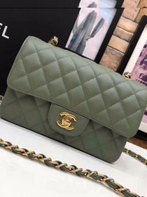 CC original grained calfskin mini flap bag A69900 olive