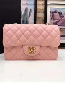 CC original grained calfskin mini flap bag A69900 pink