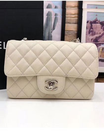 CC original grained calfskin mini flap bag A69900 white