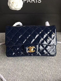 CC original patent calfskin mini flap bag A69900 navy blue