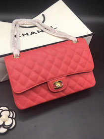 CC original grained calfskin double flap bag A01112 red