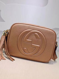 GG original calfskin leather shoulder bag 308364 apricot