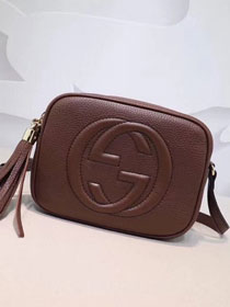 GG original calfskin leather shoulder bag 308364 brown