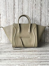 Celine original calfskin luggage phantom bag 9901-2 khaki