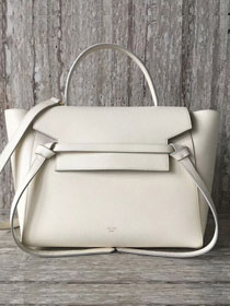 Celine original grained calfskin mini belt bag 189103 white