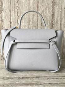 Celine original grained calfskin mini belt bag 189103 light gray