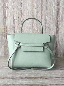 Celine original grained calfskin nano belt bag 189003 light green