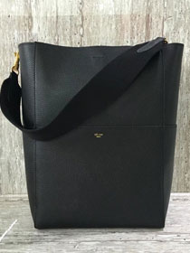 2018 celine original grained calfskin sangle medium bucket bag 77427 black