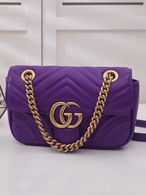 GG original calfskin mini marmont matelasse bag 446744 purple