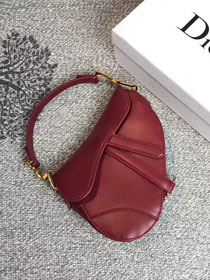 2018 Dior original calfskin mini saddle bag M0447 red