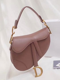 2018 Dior original calfskin saddle bag M0446 nude