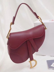 2018 Dior original calfskin saddle bag M0446 red