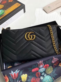 GG original calfskin marmont chain clutch 443447 black