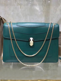 Blvgari original calfskin serpenti forever cover flap bag 283170 green