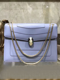 Blvgari original calfskin serpenti forever cover flap bag 283170 light blue