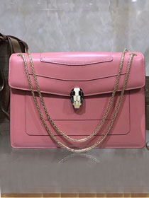 Blvgari original calfskin serpenti forever cover flap bag 283170 pink