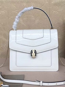 Blvgari original patent calfskin medium serpenti forever flap cover bag 286858 white