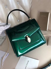 Blvgari original patent calfskin mini serpenti forever flap cover bag 284537 green