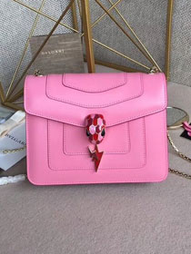 Blvgari original calfskin mini serpenti forever cover shoulder bag 34562 pink