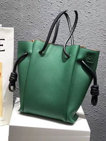 2018 Loewe original calfskin flamenco knot tote bag 061803 green