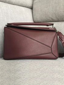 Loewe original calfskin puzzle bag 20155 burgundy