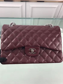 CC original lambskin large double flap bag A58600-2 bordeaux