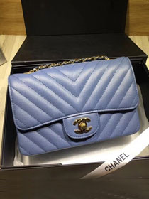 CC original grained calfskin mini flap bag A69900-3 blue