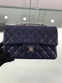 CC original lambskin leather mini flap bag A69900 navy blue