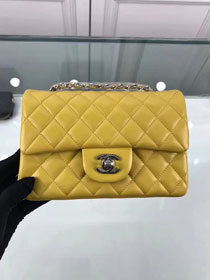 CC original lambskin leather mini flap bag A69900 yellow