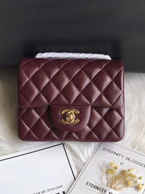 CC original lambskin super mini flap bag A35200 bordeaux