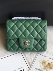 CC original lambskin super mini flap bag A35200 green 