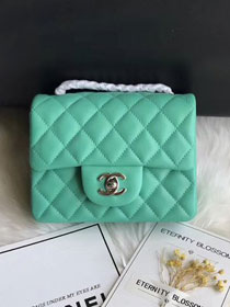 CC original lambskin super mini flap bag A35200 light green 