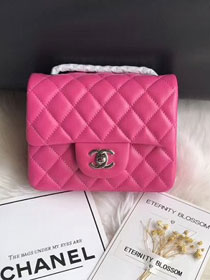 CC original lambskin super mini flap bag A35200 rose red