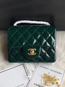 CC original patent calfskin mini flap bag A69906 green